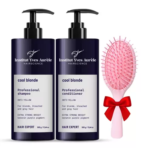 Neutralisierendes Set gegen Gelbstiche (Shampoo und Conditioner) + Glättungsbürste als Geschenk Neutralisierendes Set gegen Gelbstiche (Shampoo und Conditioner) + Glättungsbürste als Geschenk